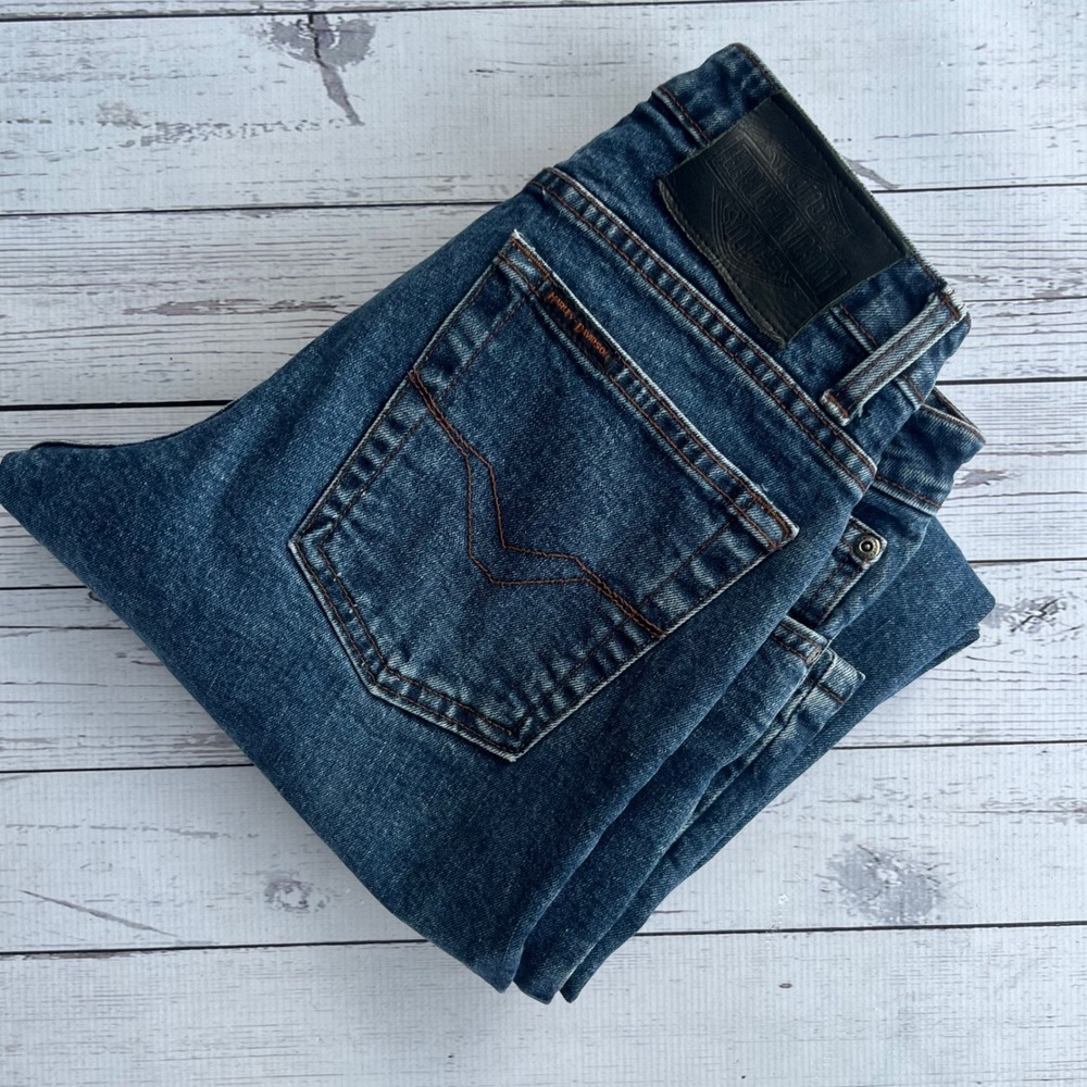 Harley-Davidson Womens Vintage Y2K Bootcut Jeans Medium Wash Blue Denim Size 6